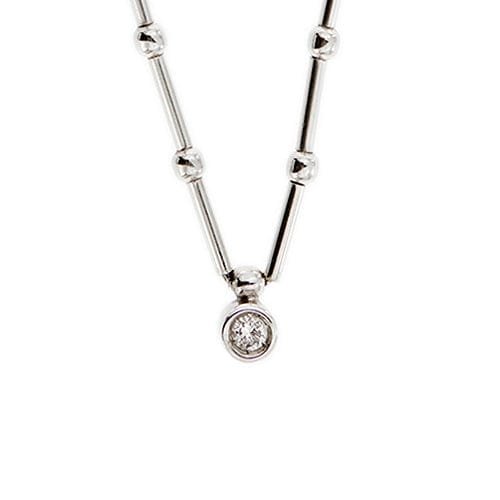 Collier Collier point de lumière en or blanc 18 ct avec diamant 0,10 ct 58 Facettes 36152