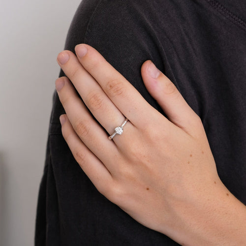 Bague Didier Guérin - Bague solitaire or gris 58 Facettes DV0199-1
