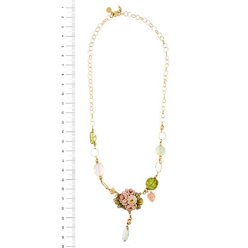 Collier Gabriella Rivalta - Collier fleur émaillée en or jaune 18 ct avec pierres 58 Facettes 36331