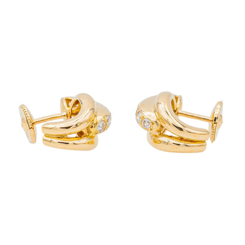 Boucles d'oreilles Boucles d’oreilles demi-créoles en or jaune 18 carats et diamants 58 Facettes 3634764CN