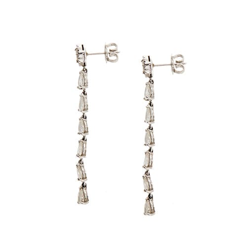 Boucles d'oreilles Boucles d’oreilles pendantes en or blanc 18 ct et diamants 2,76 ct 58 Facettes 36383