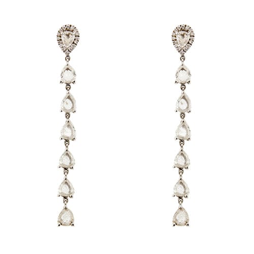 Boucles d'oreilles Boucles d’oreilles pendantes en or blanc 18 ct et diamants 2,76 ct 58 Facettes 36383