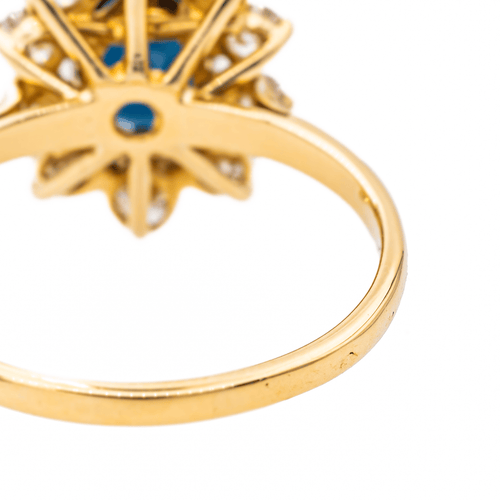 Bague 59 Pompadour - Bague en or jaune avec saphir et diamants 58 Facettes 3641002CN