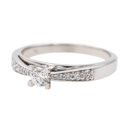 Bague 60 Bague solitaire en or blanc 18 carats et diamants 58 Facettes 3641117CN