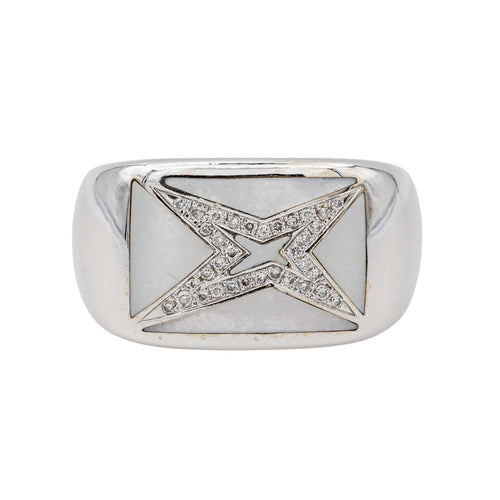 Bague 57 Mauboussin Grande Vie - Bague Étoile en or blanc 18 carats nacre et diamants 58 Facettes 3641138CN