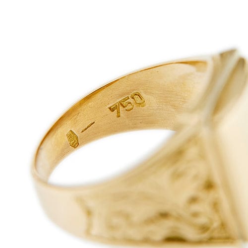Bague Bague homme rectangulaire en or jaune 18 kt avec rubis 58 Facettes 36431