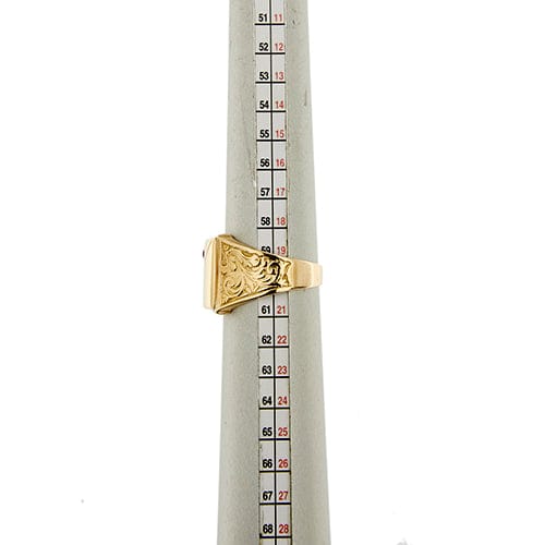 Bague Bague homme rectangulaire en or jaune 18 kt avec rubis 58 Facettes 36431