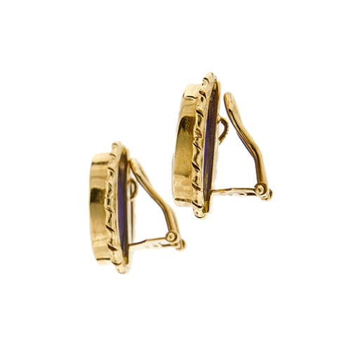 Boucles d'oreilles Boucles d'oreilles camée en or jaune 18 carats 58 Facettes 36448