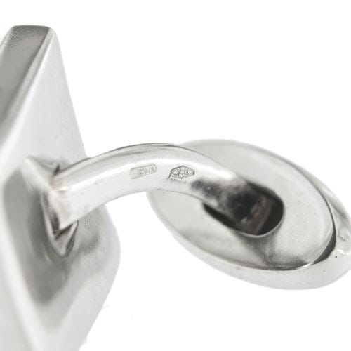 Boutons de manchette San Giorgio - Boutons de manchette carrés en or blanc 18 carats et saphirs 58 Facettes 36483