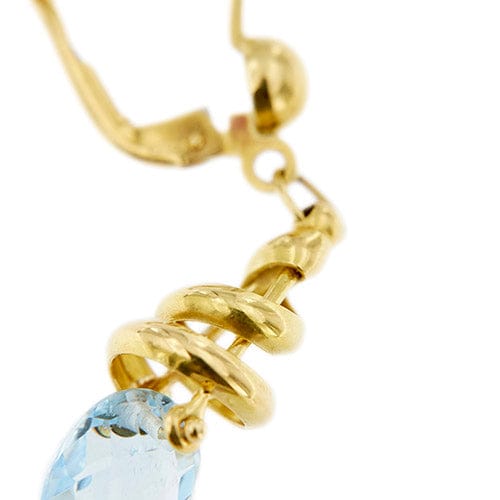 Boucles d'oreilles Boucles d’oreilles pendantes spirales en or jaune 18 carats et topazes 58 Facettes 36558