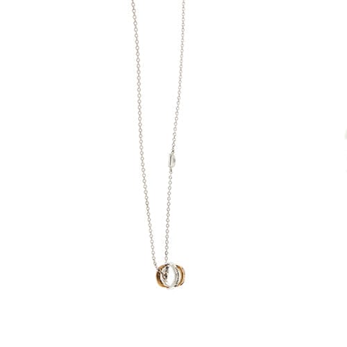 Collier Damiani Abbraccio - Collier avec pendentif en or blanc et rose 18 ct et diamant 58 Facettes 36577