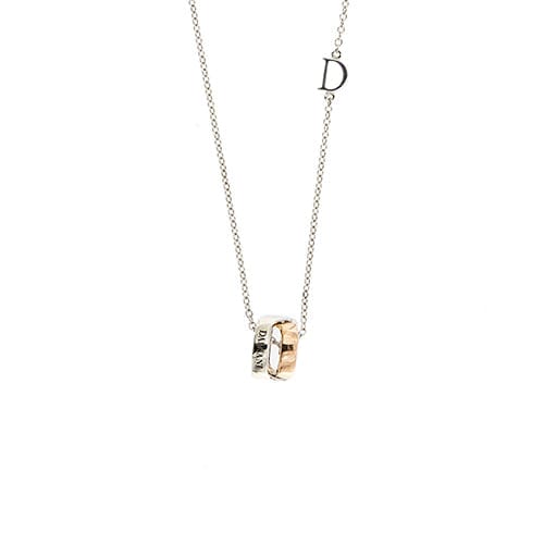 Collier Damiani Abbraccio - Collier avec pendentif en or blanc et rose 18 ct et diamant 58 Facettes 36577