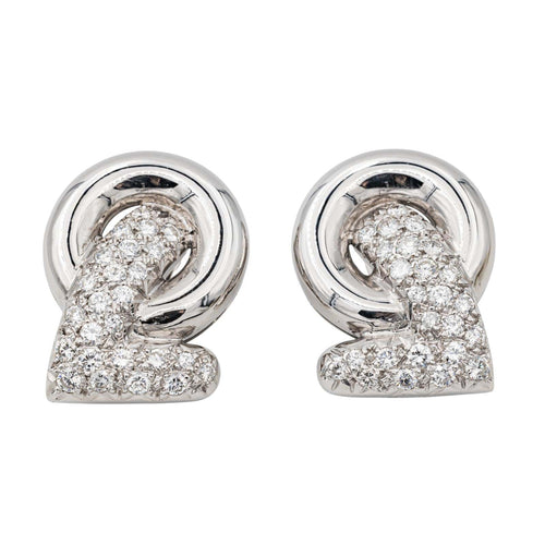 Boucles d'oreilles Boucles d’oreilles clip - Or blanc 18 carats et diamants 58 Facettes 3662241RV