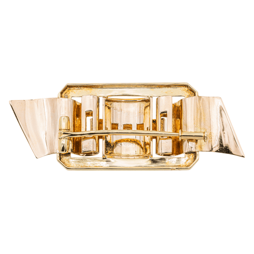 Broche Broche Tank en or jaune et rose 18 carats sertie de citrines 58 Facettes 3670085CN