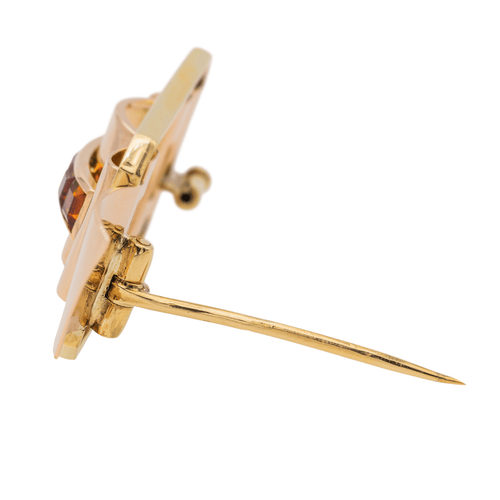 Broche Broche Tank en or jaune et rose 18 carats sertie de citrines 58 Facettes 3670085CN