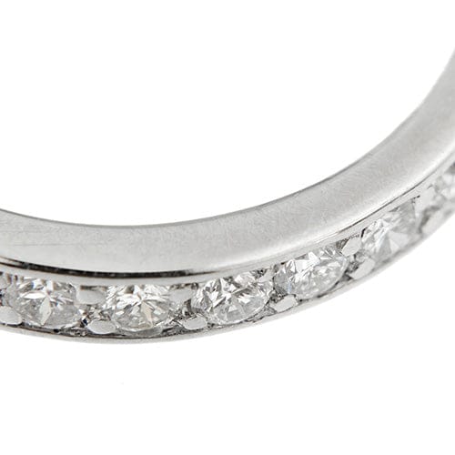 Bague 51 Bague alliance éternité - Diamants taille brillant en or blanc 18 carats 58 Facettes 36705