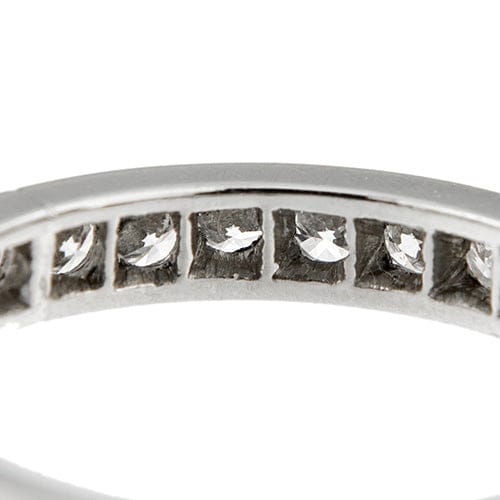 Bague 51 Bague alliance éternité - Diamants taille brillant en or blanc 18 carats 58 Facettes 36705