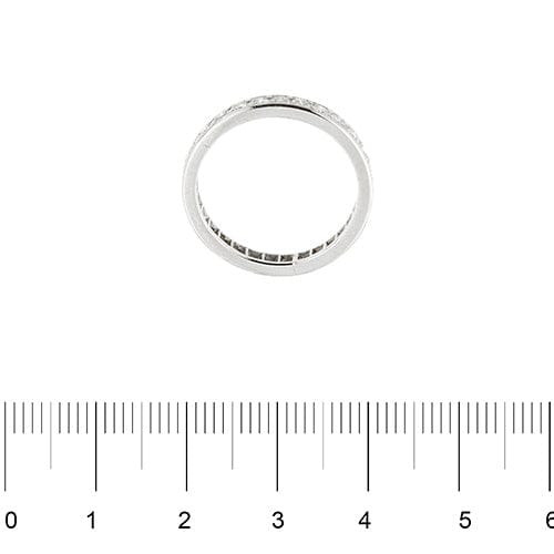 Bague 51 Bague alliance éternité - Diamants taille brillant en or blanc 18 carats 58 Facettes 36705