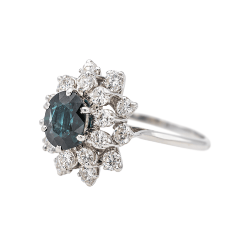 Bague 54 Bague Pompadour en or blanc 18 carats, saphir et diamants 58 Facettes 3681304RV