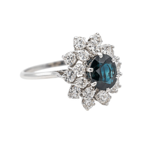 Bague 54 Bague Pompadour en or blanc 18 carats, saphir et diamants 58 Facettes 3681304RV