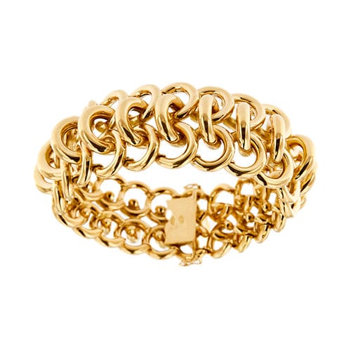 Bracelet Bracelet tank en or rose 18 carats 58 Facettes 36862