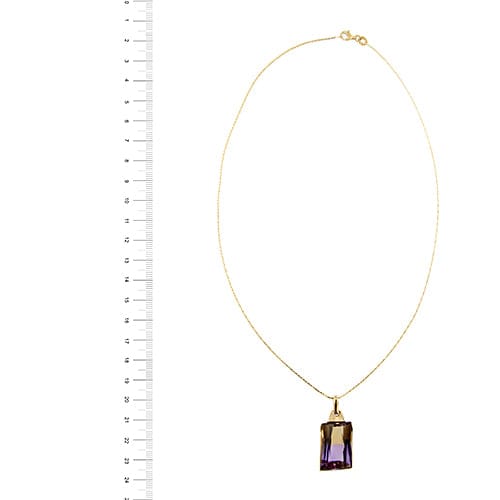 Collier Vieri - Collier maille grecque en or jaune 18 kt avec amétrine 58 Facettes 22563