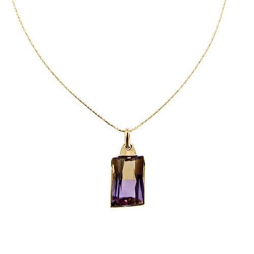 Collier Vieri - Collier maille grecque en or jaune 18 kt avec amétrine 58 Facettes 22563