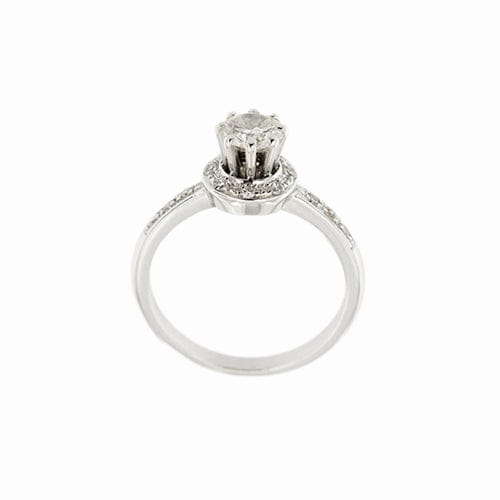 Bague Bague solitaire - Diamants taille brillant en or blanc 18 kt 0,84 ct 58 Facettes 36977