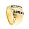 Bague Bague jonc bombée en or jaune et or blanc 18 ct avec saphirs 58 Facettes 37051