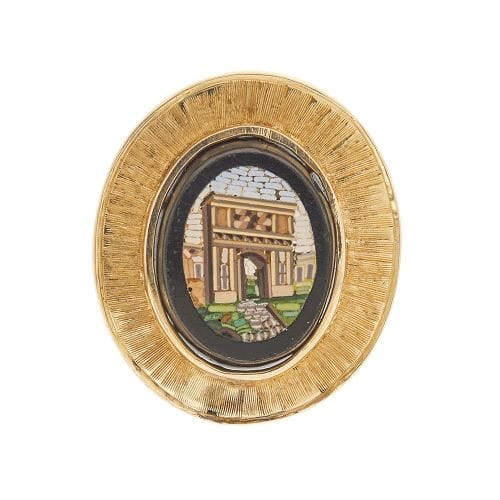 Broche Broche ovale en or jaune 18 ct à micromosaïque 58 Facettes 37262