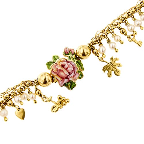 Collier Gabriella Rivalta - Collier à maillons rolò en or jaune 18 kt et perles 58 Facettes 37280