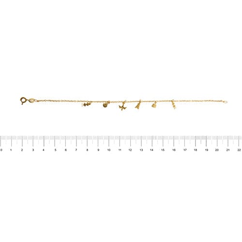 Bracelet Bracelet à charms - Maille forçat en or jaune 18 kt 58 Facettes 37291