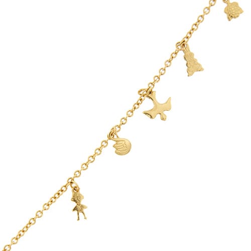 Bracelet Bracelet à charms - Maille forçat en or jaune 18 kt 58 Facettes 37291