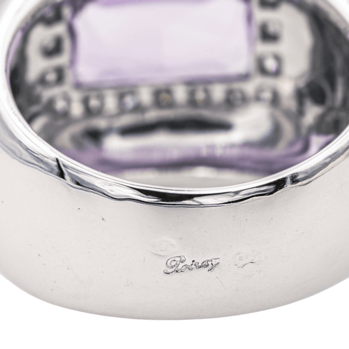 Bague 51 Poiray Thessalie - Bague en or blanc avec améthyste et diamants 58 Facettes 3729462CN