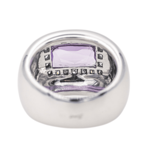 Bague 51 Poiray Thessalie - Bague en or blanc avec améthyste et diamants 58 Facettes 3729462CN