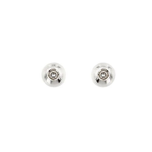 Boucles d'oreilles Boucles d’oreilles point de lumière en or blanc 18 kt et diamants 58 Facettes 37342