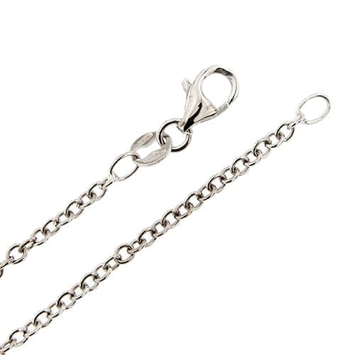 Collier Faraone - Collier maille rolò en or blanc 18 kt et diamants 58 Facettes 37410