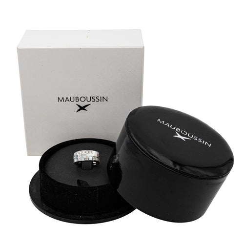Bague 55 Mauboussin Belle de jour - Bague en or blanc avec nacre et diamants 58 Facettes 3745690RV
