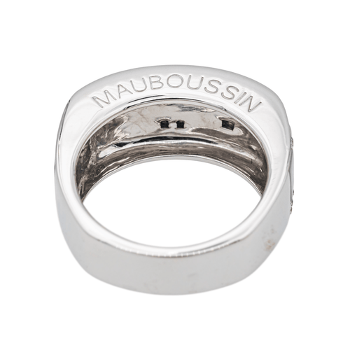 Bague 55 Mauboussin Belle de jour - Bague en or blanc avec nacre et diamants 58 Facettes 3745690RV