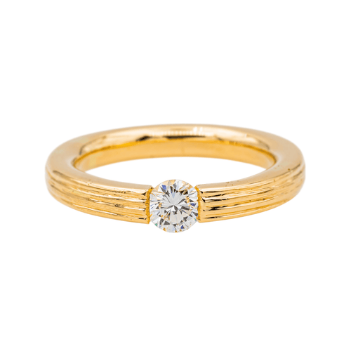 Bague 54 Bague solitaire en or rose 18 carats et diamants 58 Facettes 3753464RV