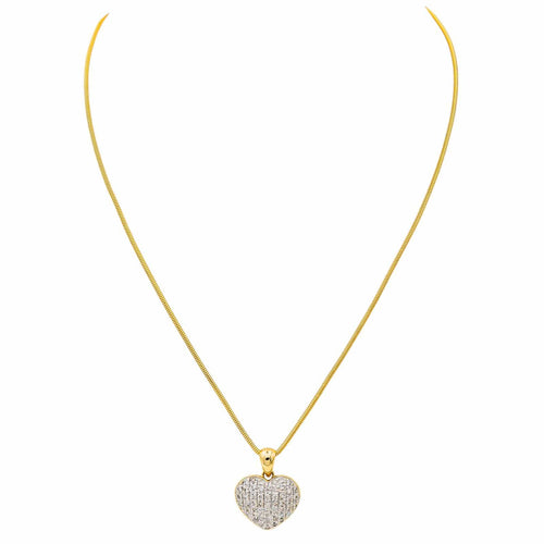 Collier Collier cœur en or jaune 18 carats et diamants 58 Facettes 3754273CN