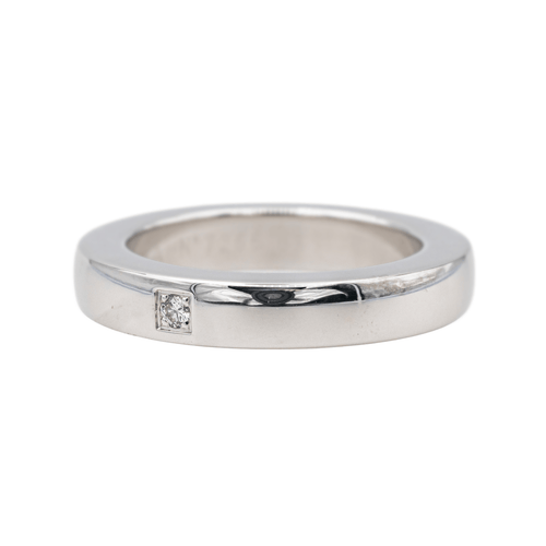 Bague 53 Omega Ruban Confort - Bague alliance en or blanc avec diamant 58 Facettes 3754386CN