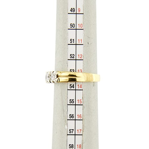 Bague Bague rivière - 5 diamants 0,80 ct en or jaune et blanc 18 kt 58 Facettes 37551