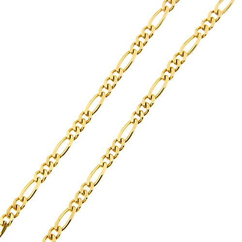 Collier Chini - Collier maille Figaro 3+1 en or jaune 18 ct 58 Facettes 37564