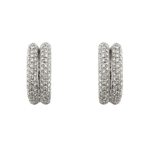 Boucles d'oreilles Boucles d’oreilles en or blanc 18 kt avec 316 diamants 58 Facettes 37833