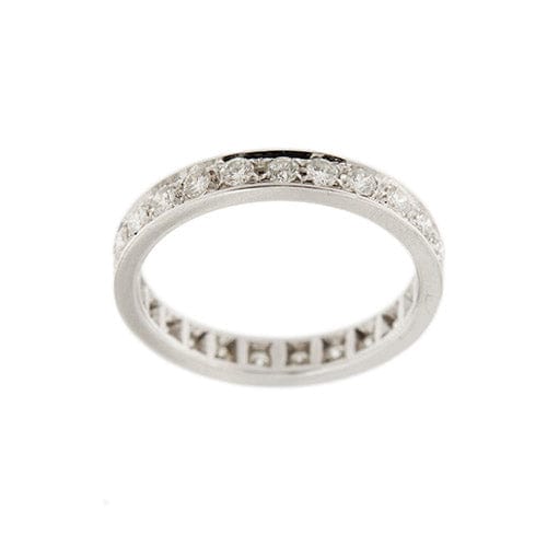 Bague 53 Alliance éternité - Bague en or blanc 18 carats et diamants 1,20 ct 58 Facettes 37862