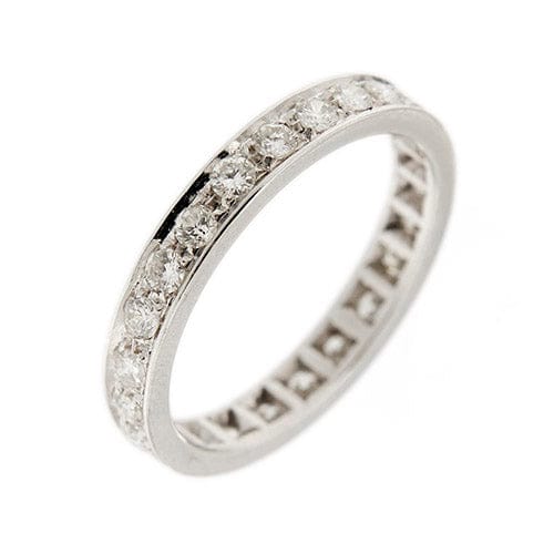 Bague 53 Alliance éternité - Bague en or blanc 18 carats et diamants 1,20 ct 58 Facettes 37862