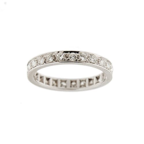 Bague 53 Alliance éternité - Bague en or blanc 18 carats et diamants 1,20 ct 58 Facettes 37862