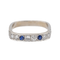 Bague 57 Bague carrée en or blanc 18 carats avec diamants et saphirs 58 Facettes 3789785CN