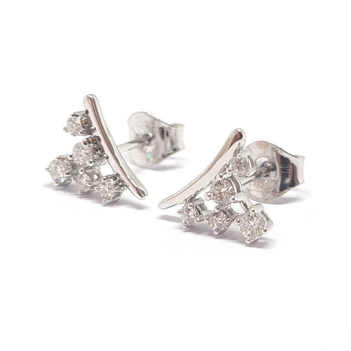 Boucles d'oreilles Boucles d'oreilles grappe diamants or blanc 58 Facettes